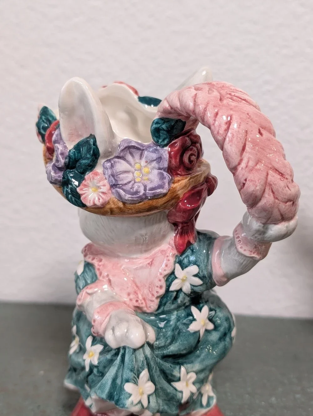 Vtg 1995 Fitz and Floyd Bunny Rabbit Cotton Tailors Sugar Creamer Set with Spoon